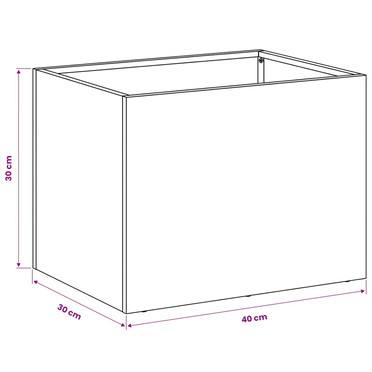 Have Blomsterkrukke 2 stk. Antracit 40 x 30 x 30 cm