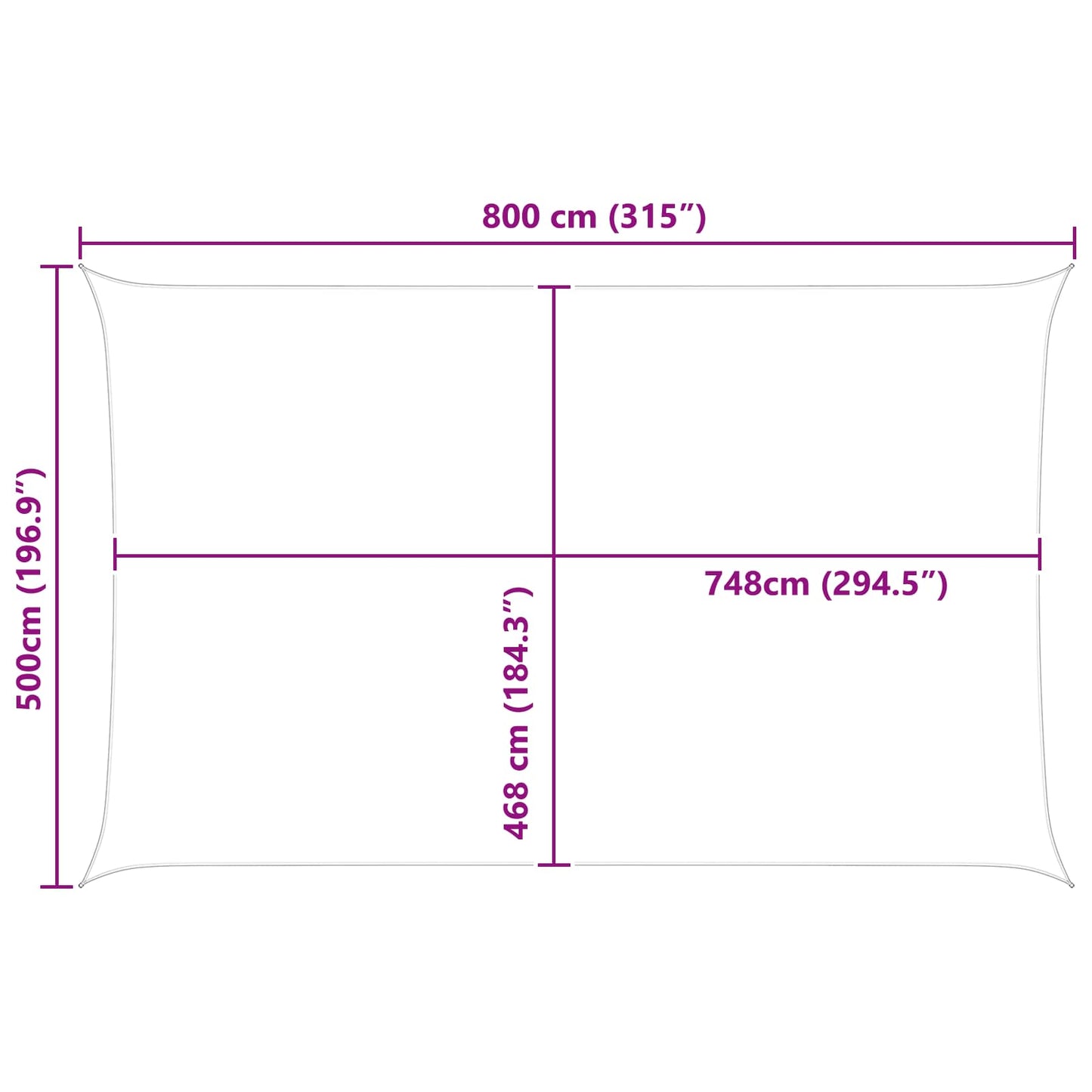 Solskygge sejl Gul og Hvid 8 x 5 m 100% polyester Oxford