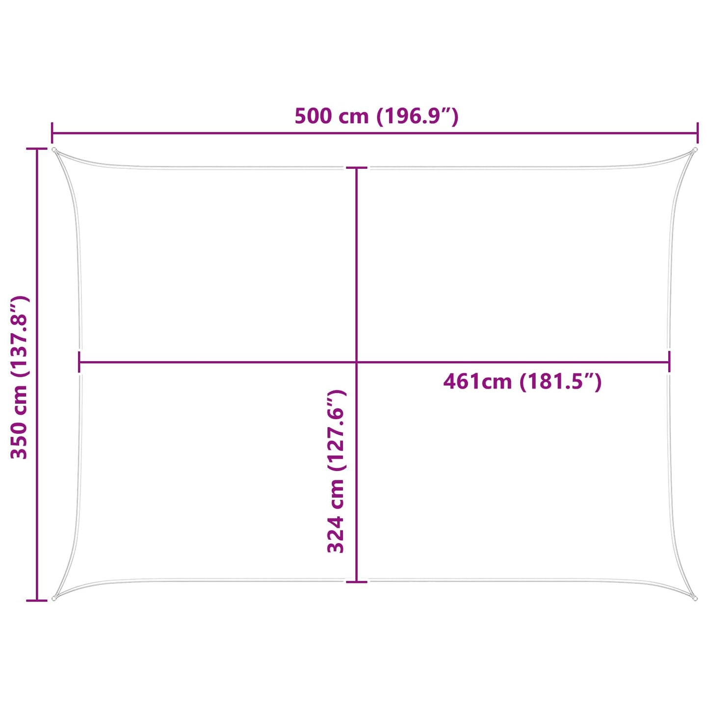 Solskygge sejl Blå og Hvid 5 × 3,5 m 100% polyester Oxford
