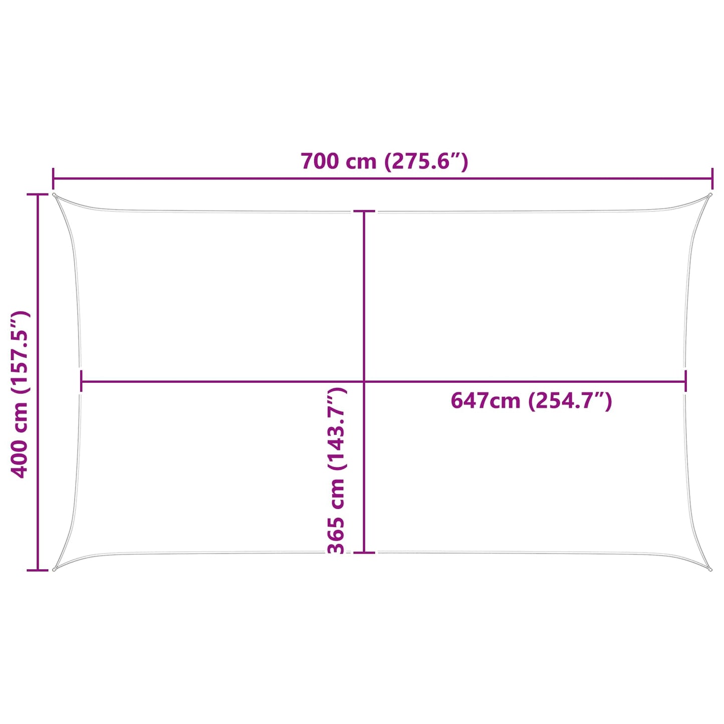 Solskygge sejl Blå og Hvid 7 x 4 m 100% polyester Oxford
