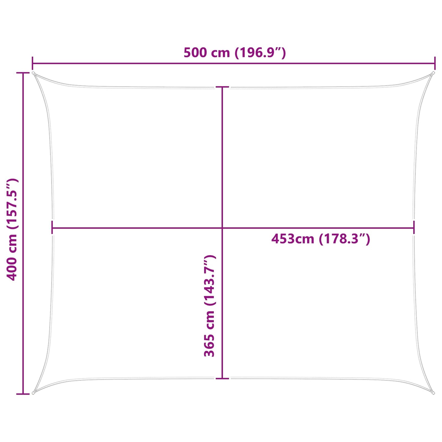 Solskygge sejl Lys Grå og Hvid 5 x 4 m 100% polyester Oxford