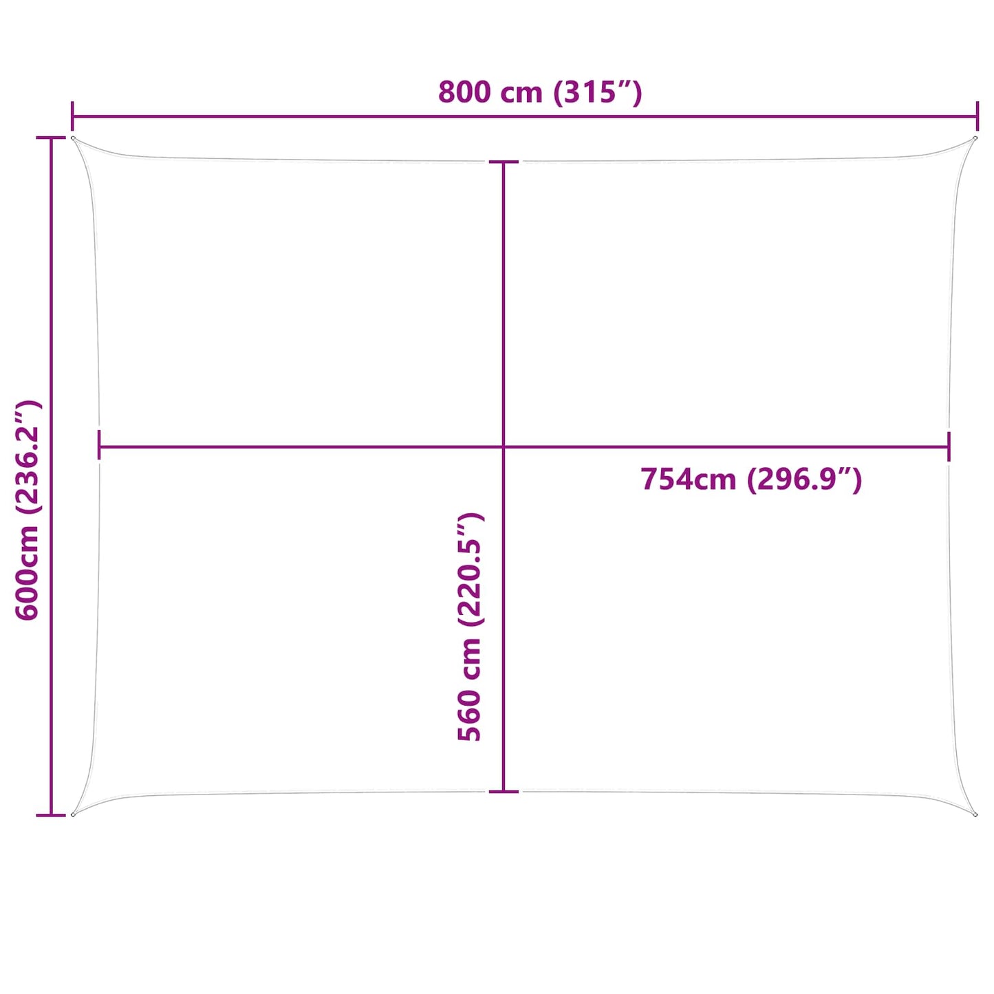 Solskygge sejl Lys Grå og Hvid 8 x 6 m 100% polyester Oxford