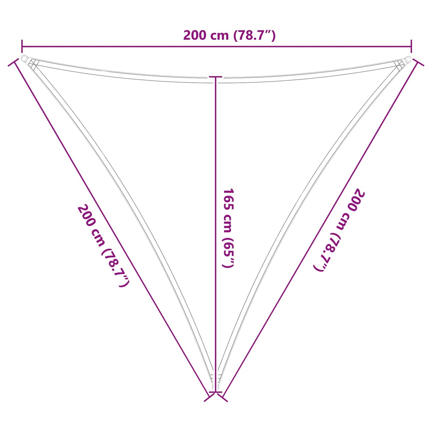 Solskygge sejl Gul og Hvid 2 x 2 x 2 m 100% polyester Oxford