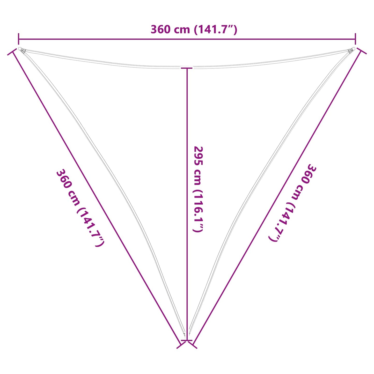 Solskygge sejl Blå og Hvid 3,6 x 3,6 x 3,6 m