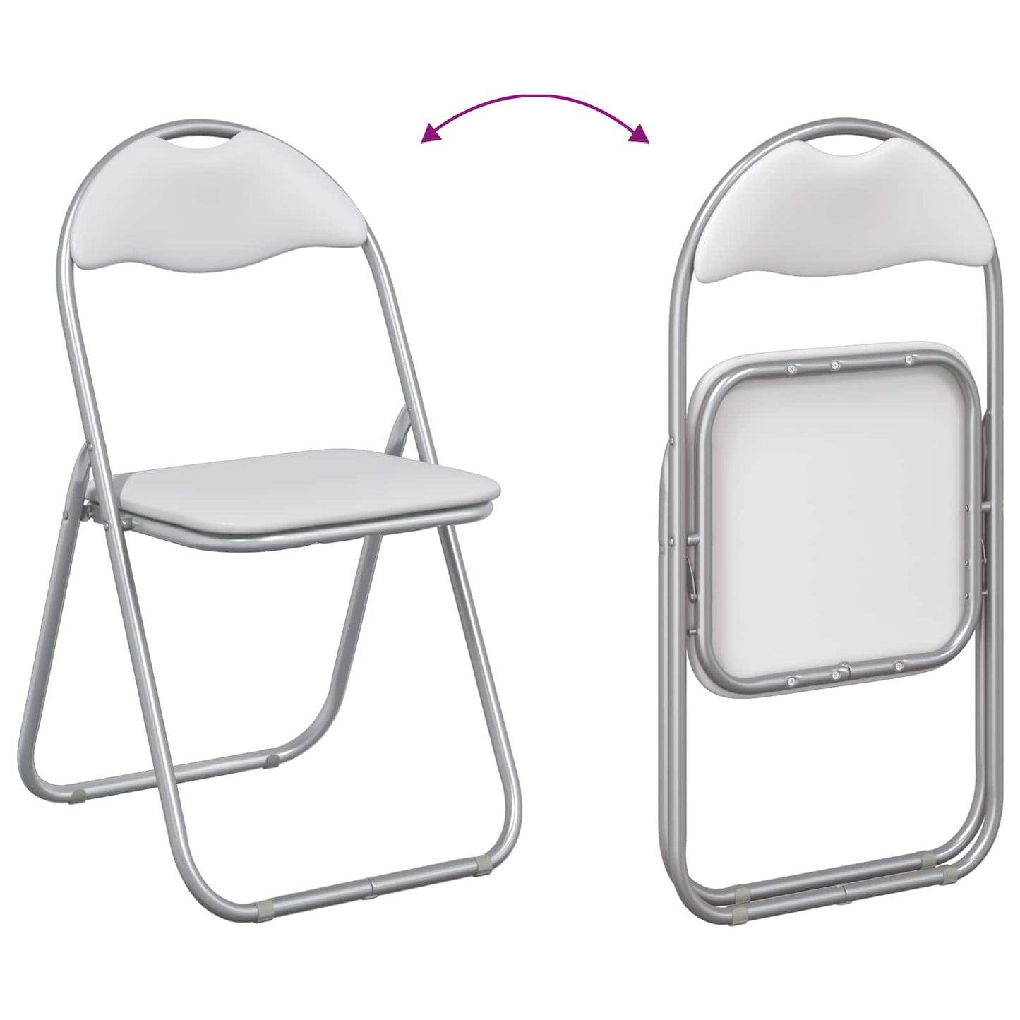 Sammenklappelig stol 2 pcs Hvid og Grå 48 x 43,5 x 81 cm