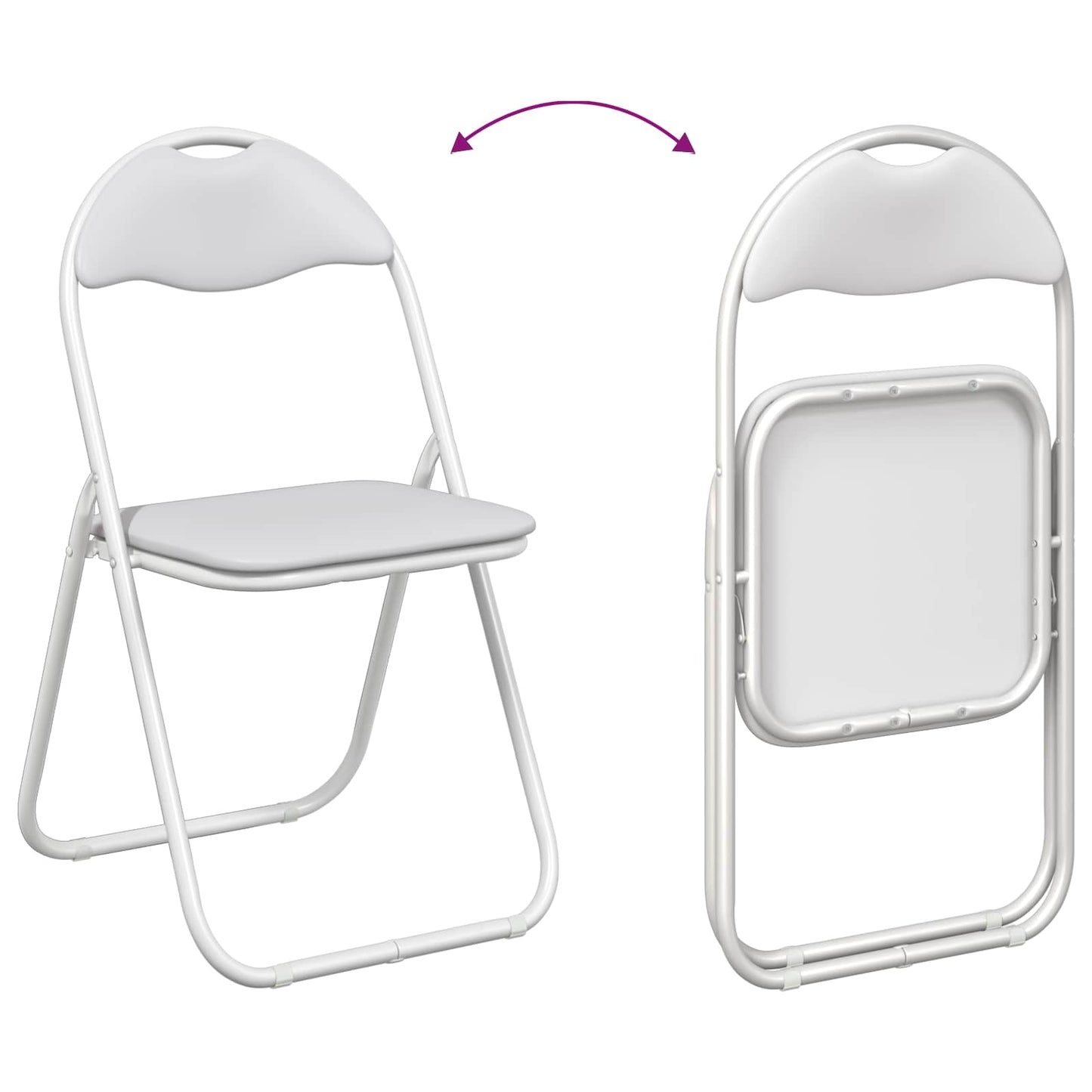 Sammenklappelig stol 8 pcs Hvid 48 x 43,5 x 81 cm Faux læder