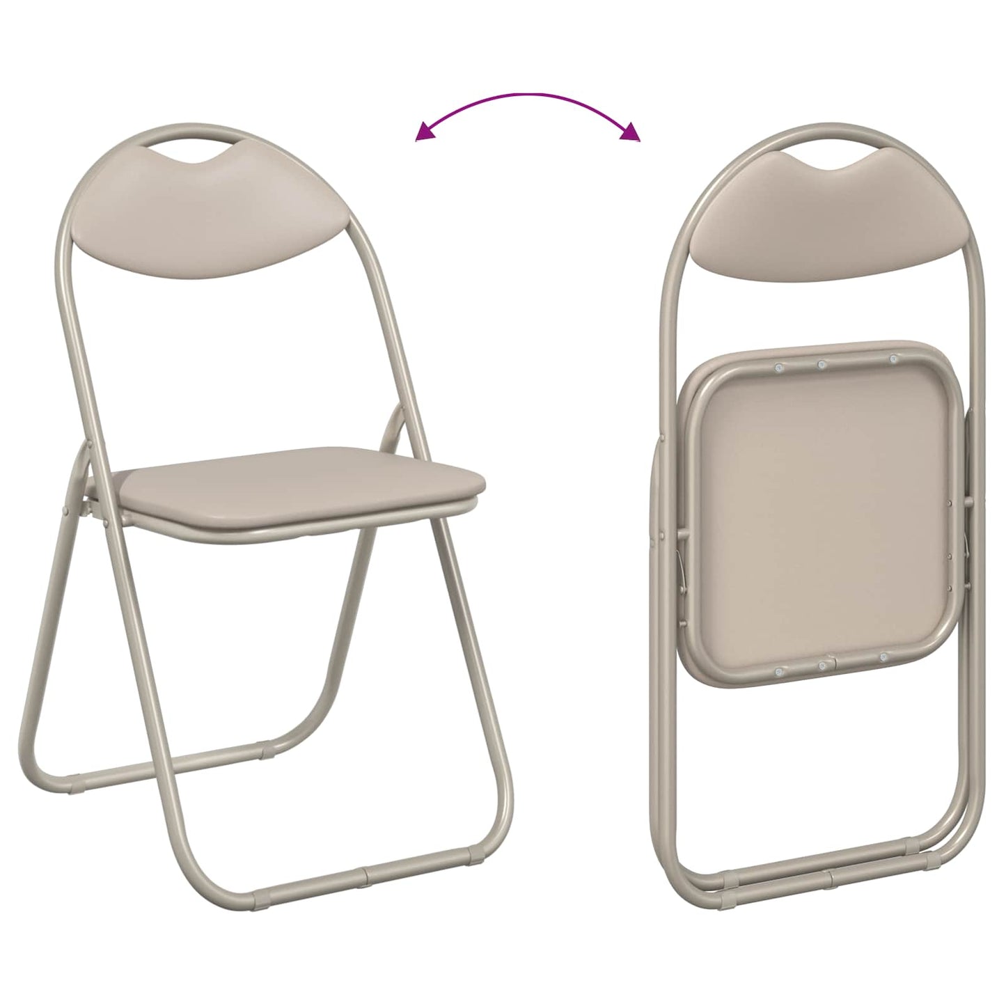 Sammenklappelig stol 2 pcs Sandfarvet 48 x 43,5 x 81 cm