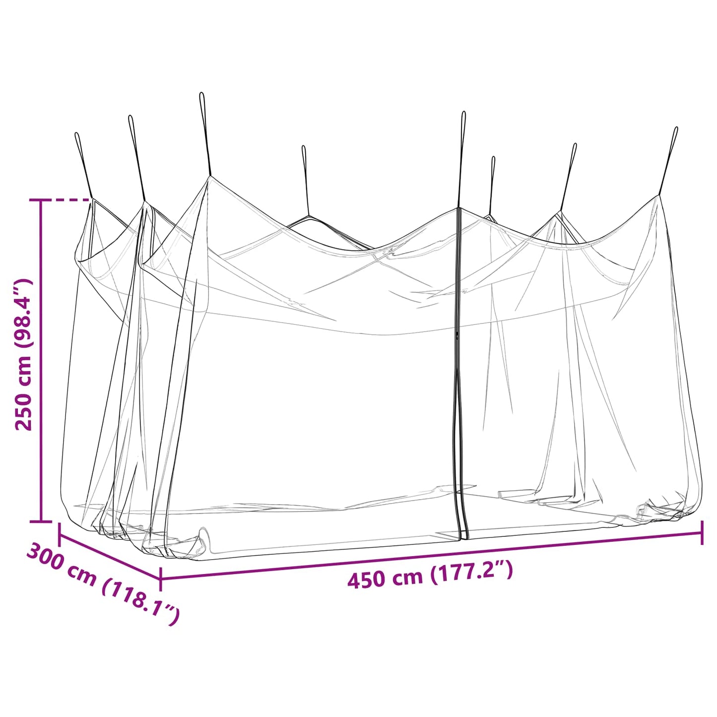 Have Myg Net 220 mesh Sort 3 x 4,5 x 2,5 m Polyester