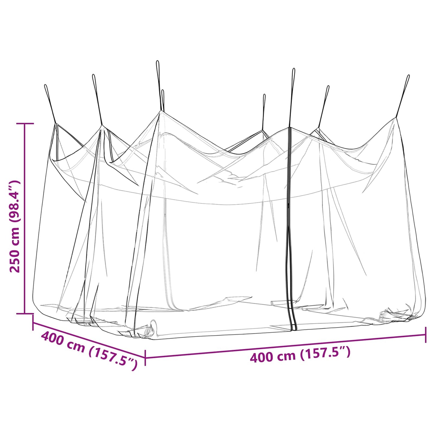 Have Myggenet 156 Mesh Sort 4 x 4 x 2,5 m Polyester