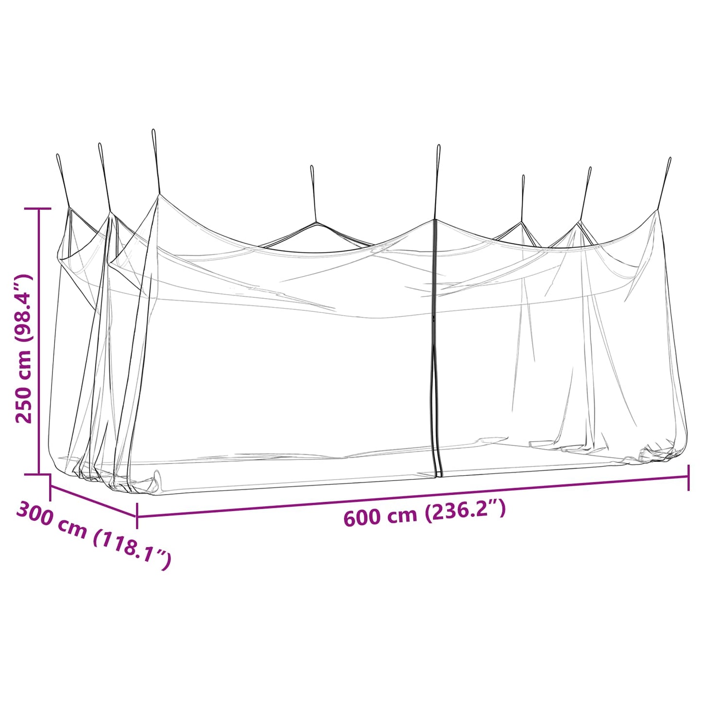 Have Myggenet 156 Mesh Hvid 3 x 6 x 2,5 m Polyester