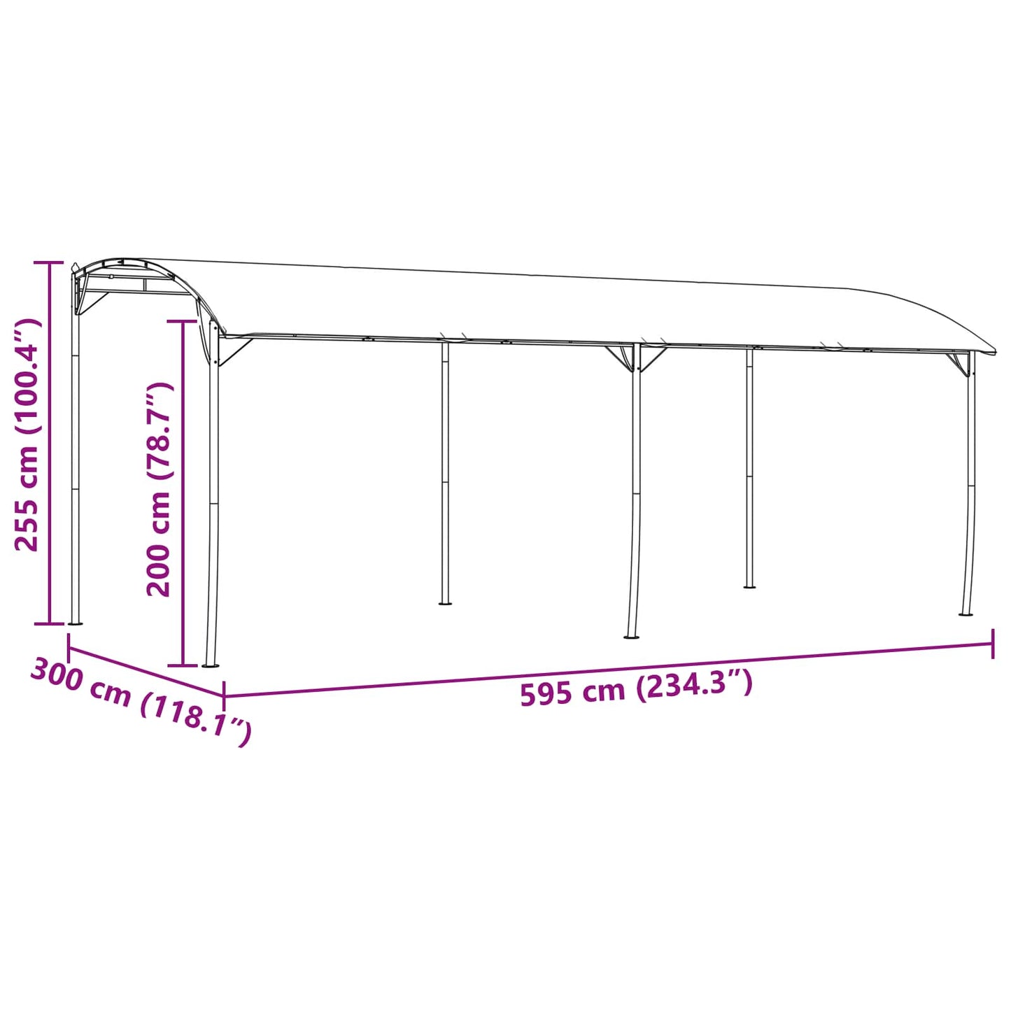 Pavillon 6 x 3 x 2,55 m Grøn Pulverlakeret stål og stof 180 gsm