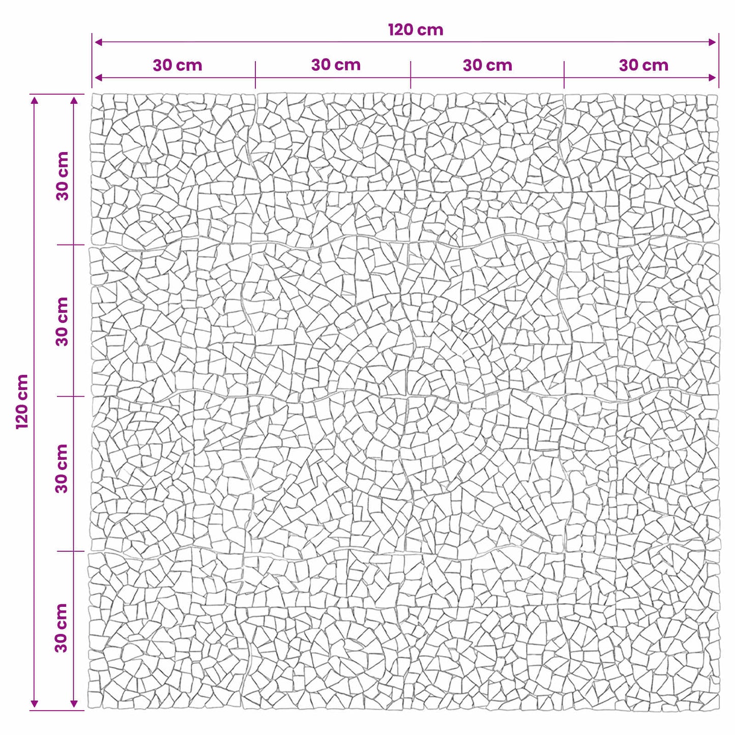 Mosaikfliser med blomsterdesign Flerfarvet 120 x 120 cm Marmor