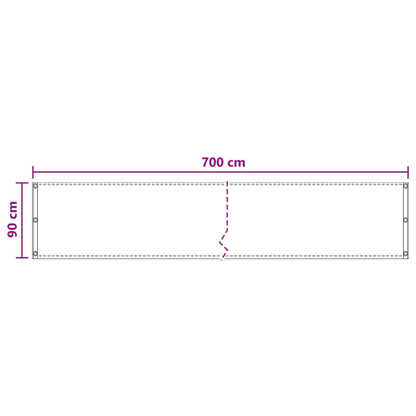 Altan Skærm Beige 90 x 700 cm HDPE og Aluminium