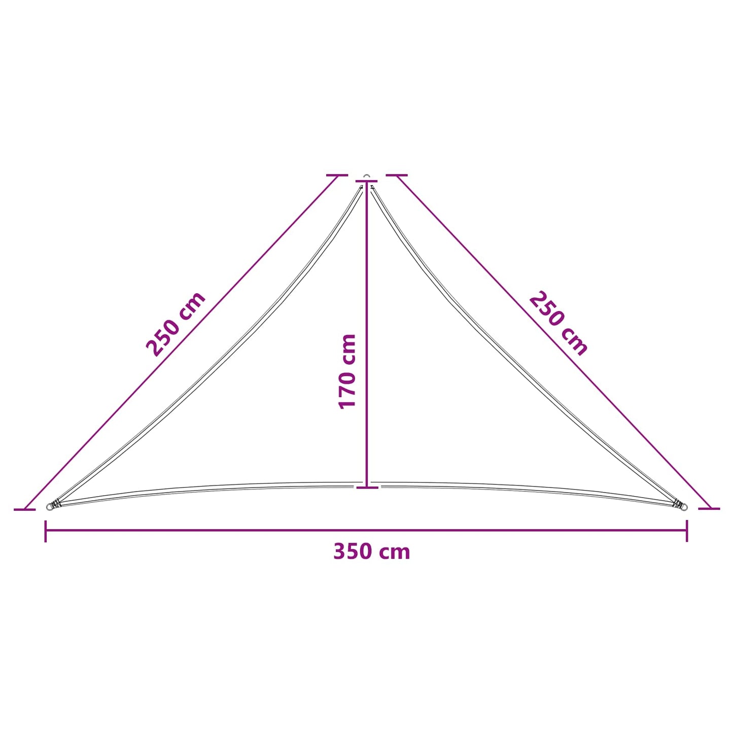 Solsejl Blå og Hvid 2,5 x 2,5 x 3,5 m HDPE