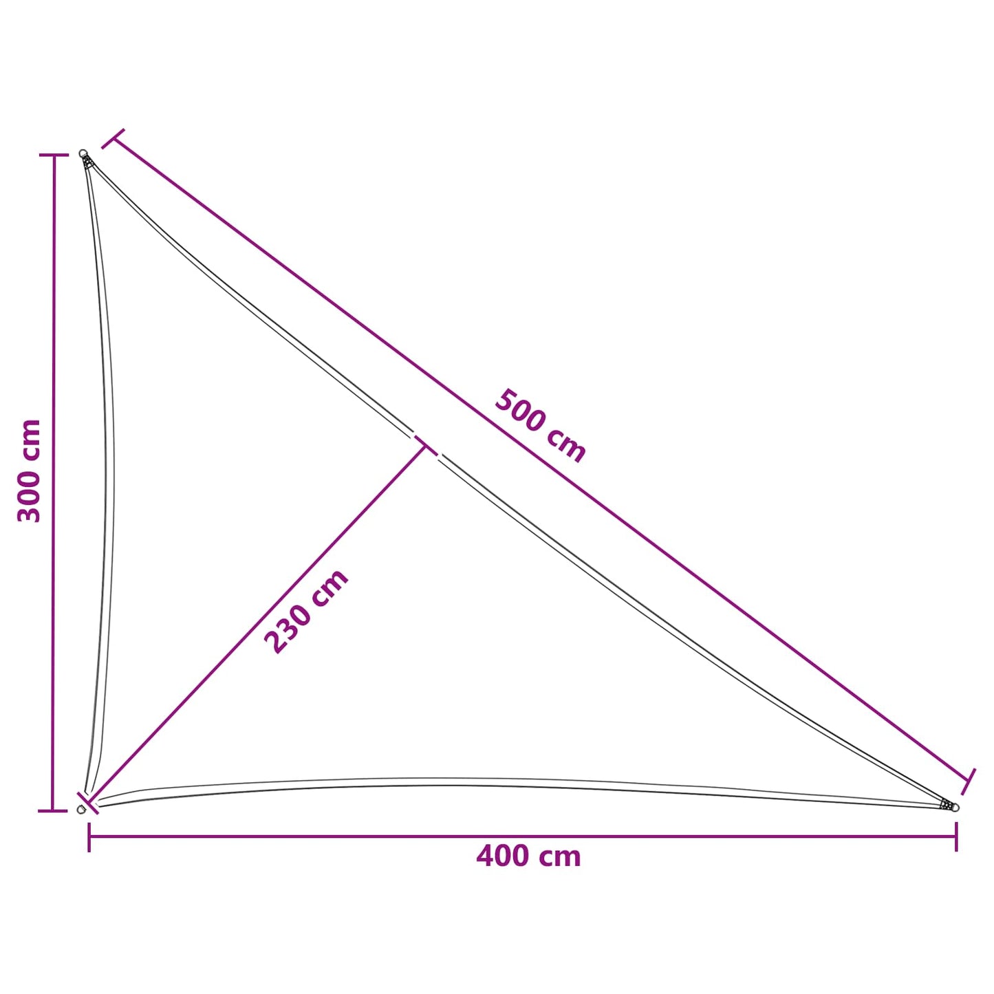 Solsejl Lys Grå og Hvid 3 x 4 x 5 m HDPE