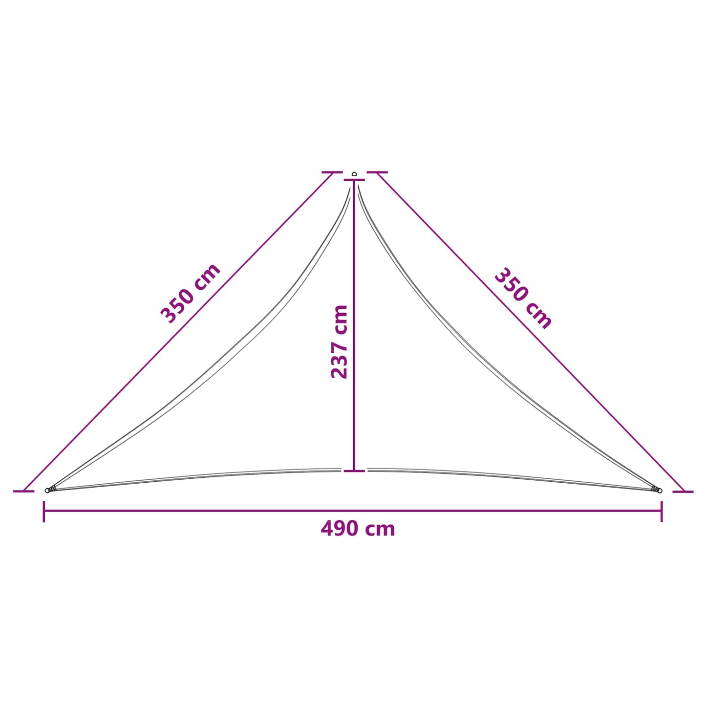Solsejl Lys Grå og Hvid 3,5 x 3,5 x 4,9 m HDPE