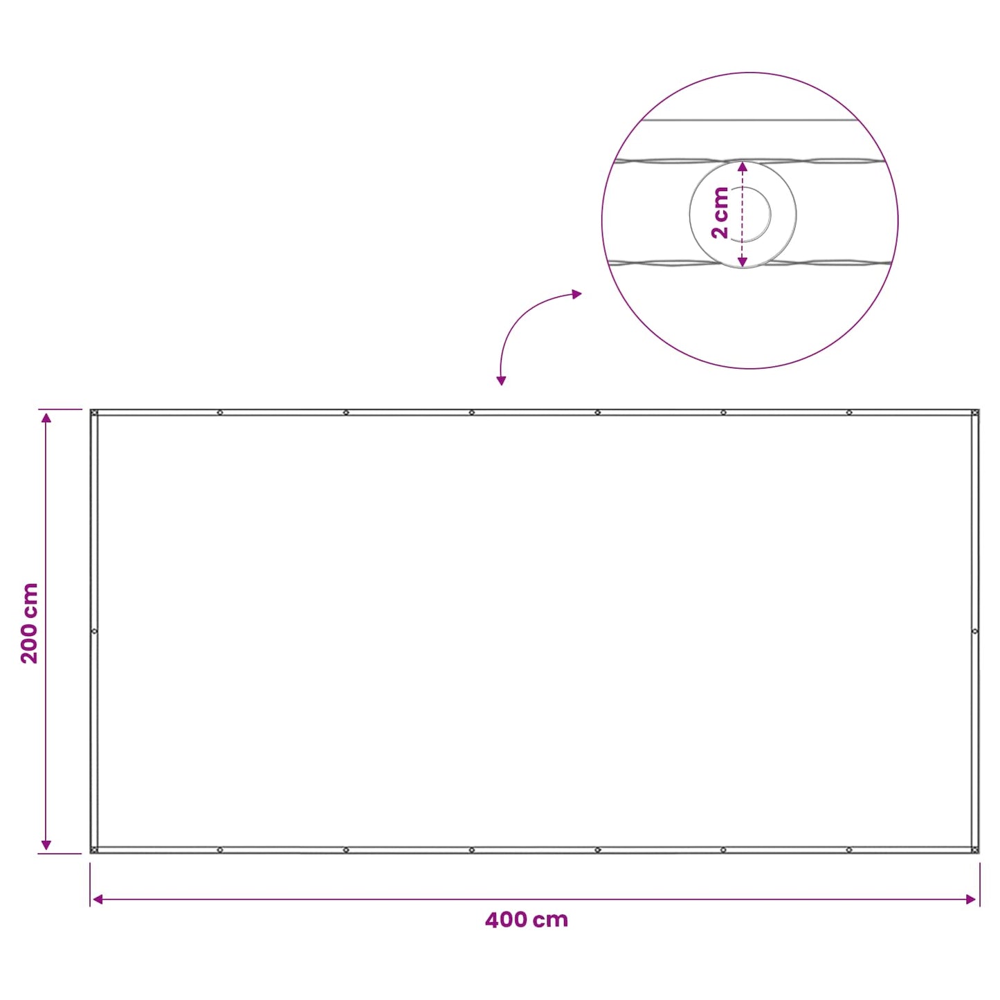 Balkon Afskærmning 200 x 400 cm Stof med PU-belægning Mørkegrøn