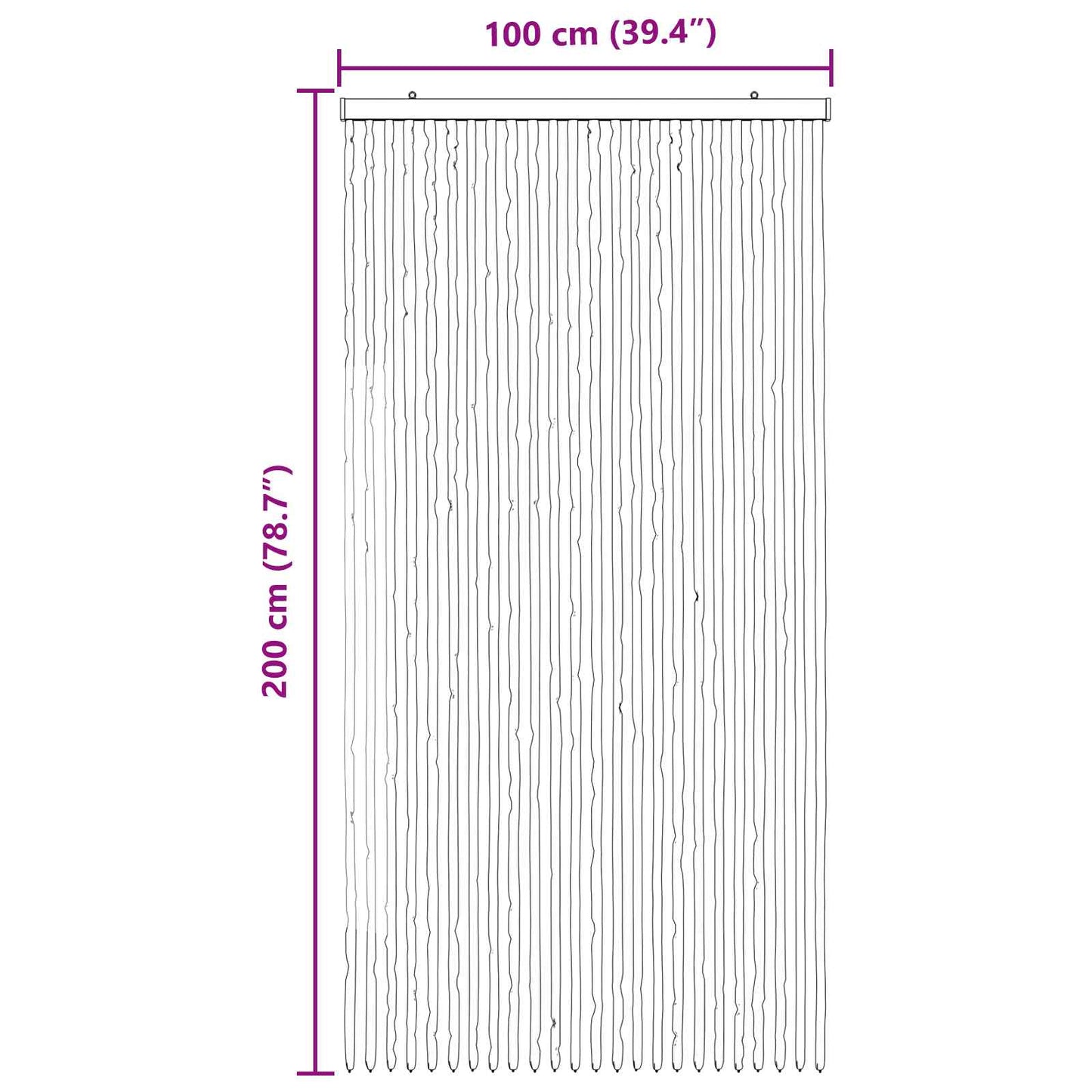 Insektgardin i chenille Brun og Beige 100 x 200 cm 100% PP