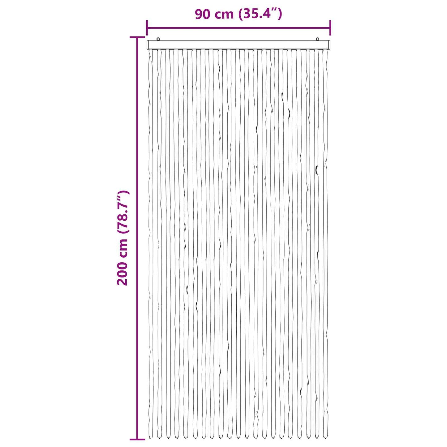 Insektgardin i chenille Grå og Hvid 90 x 200 cm 100% PP