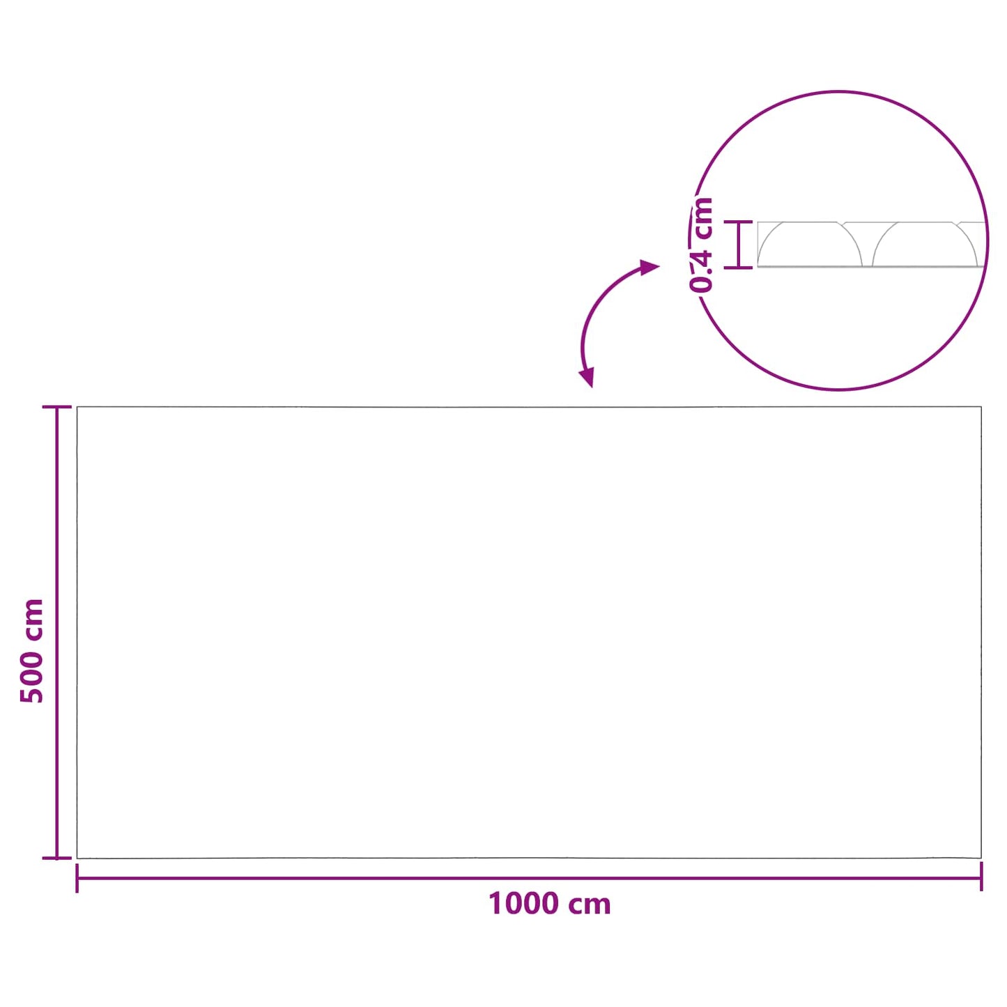 Sol Pool Dækken 1000 x 500 cm 110 μm Firkantet PE Sort og Blå