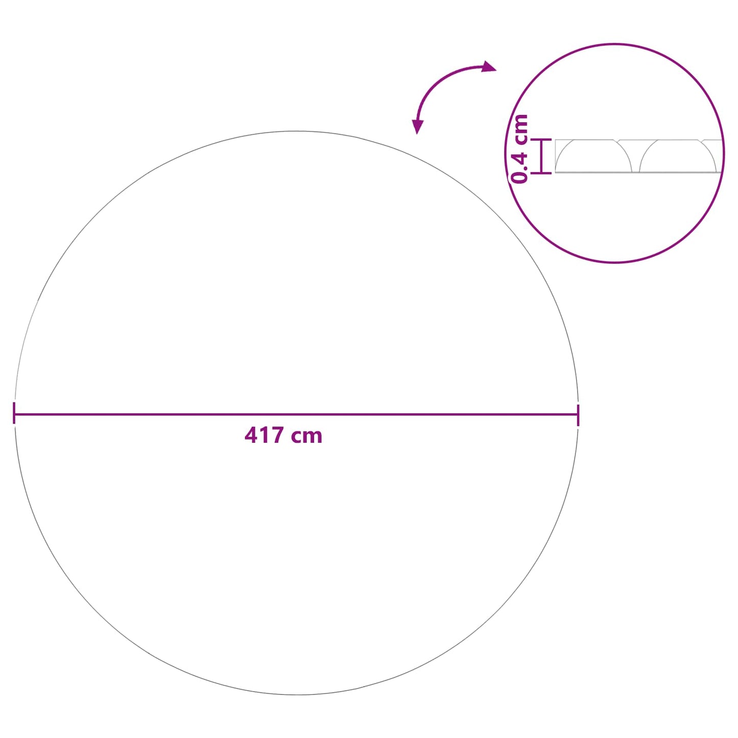 Solbadekar Dække Tung Kvalitet Ø 417 cm 200 μm Rund PE