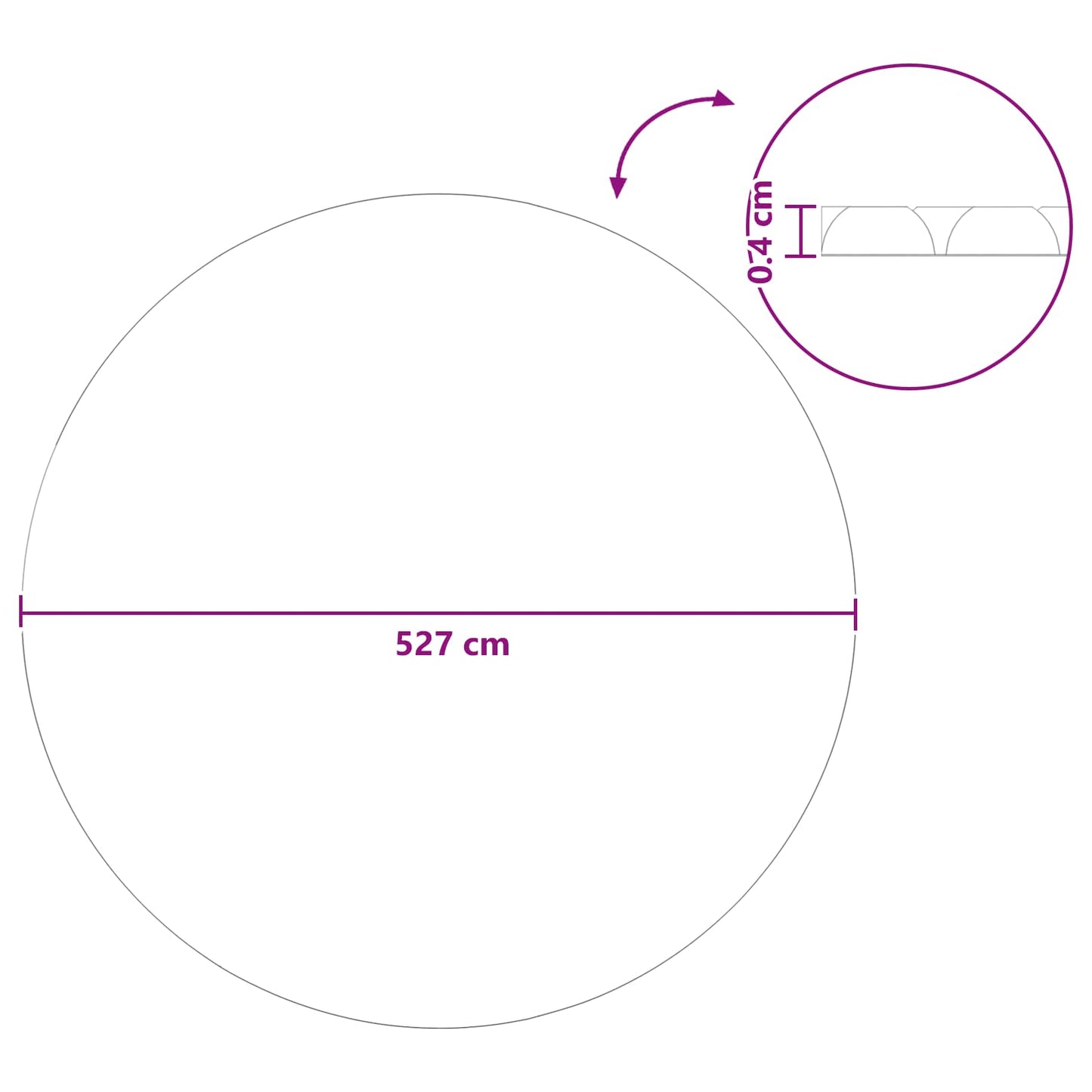 Solbadekar Dække Tung Kvalitet Ø 527 cm 200 μm Rund PE