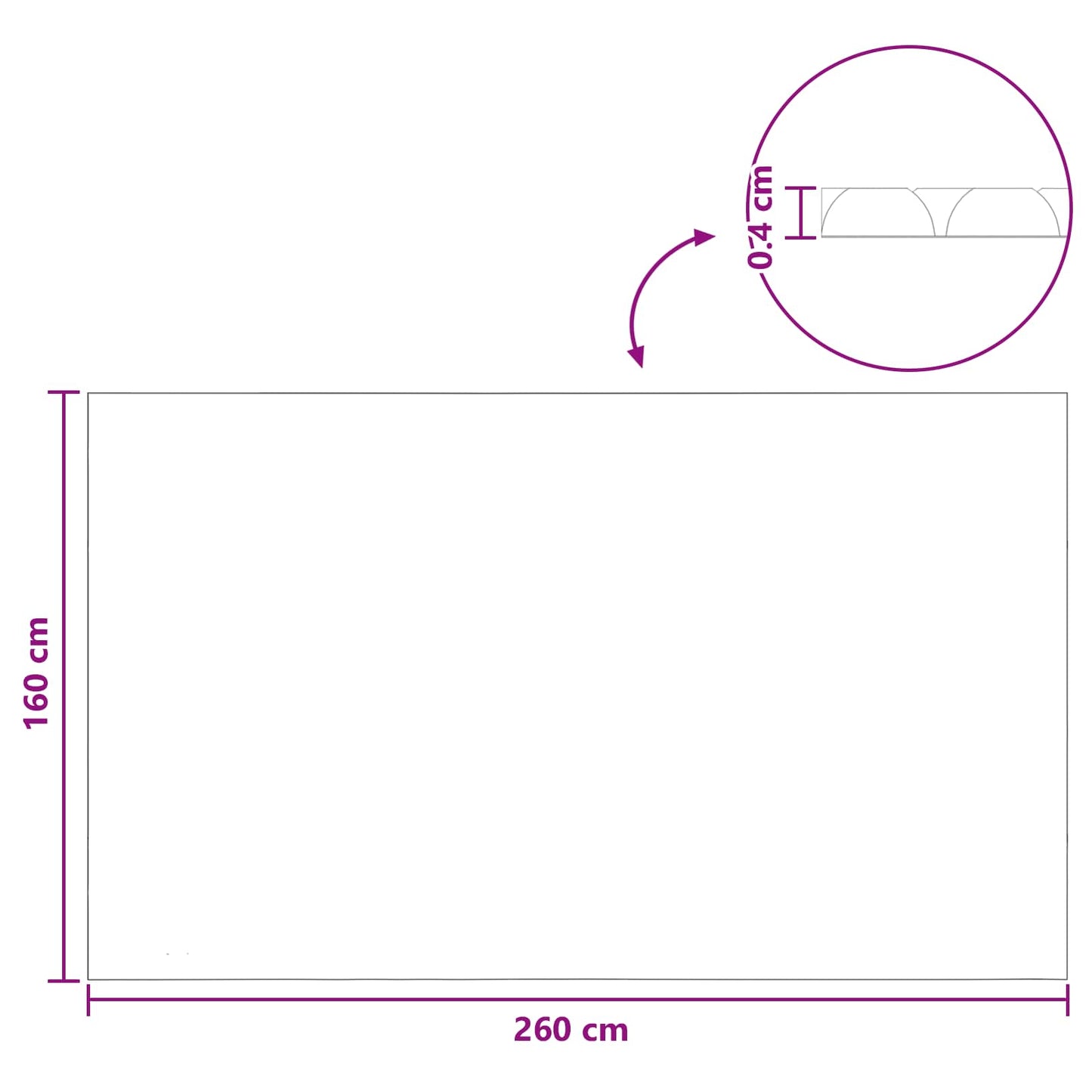 Solar Pool Cover Ekstra Tung 260 x 160 cm 400 μm Firkantet PE
