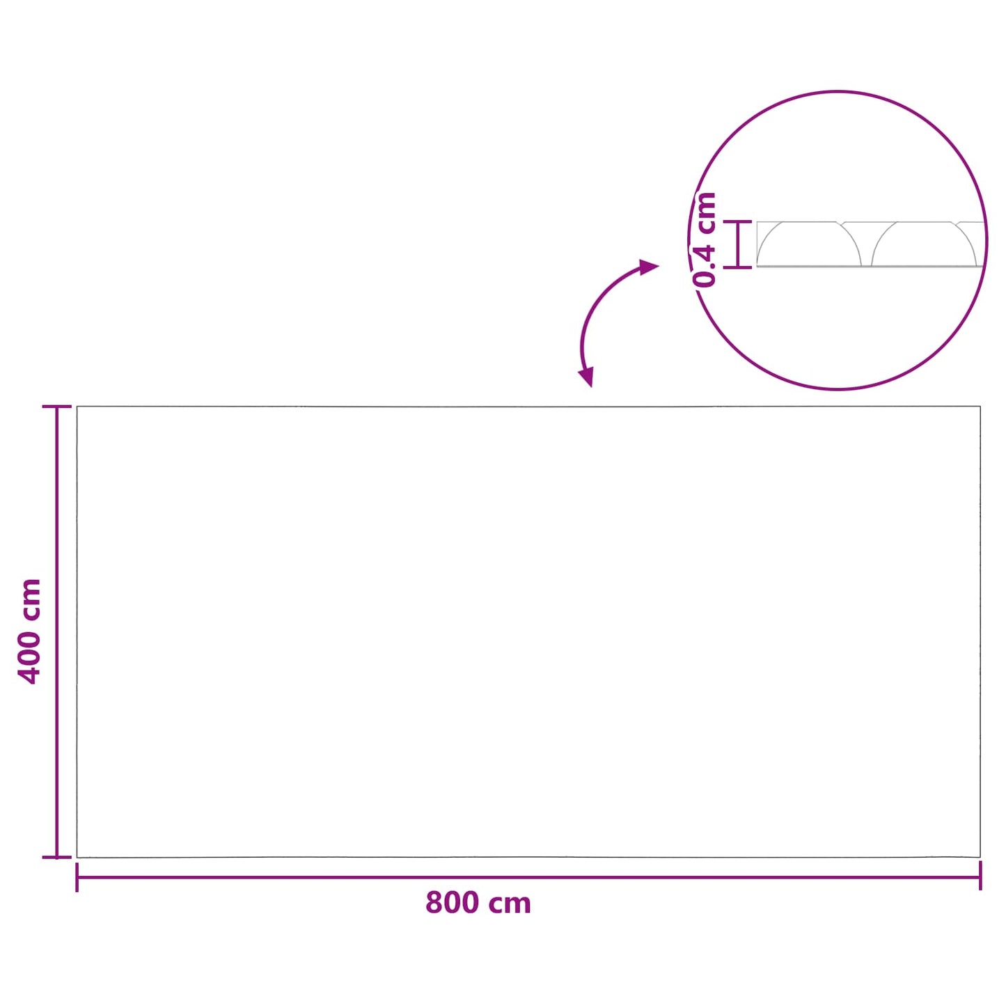 Sol Pool Dækken 800 x 400 cm 110 μm Firkantet PE Sort