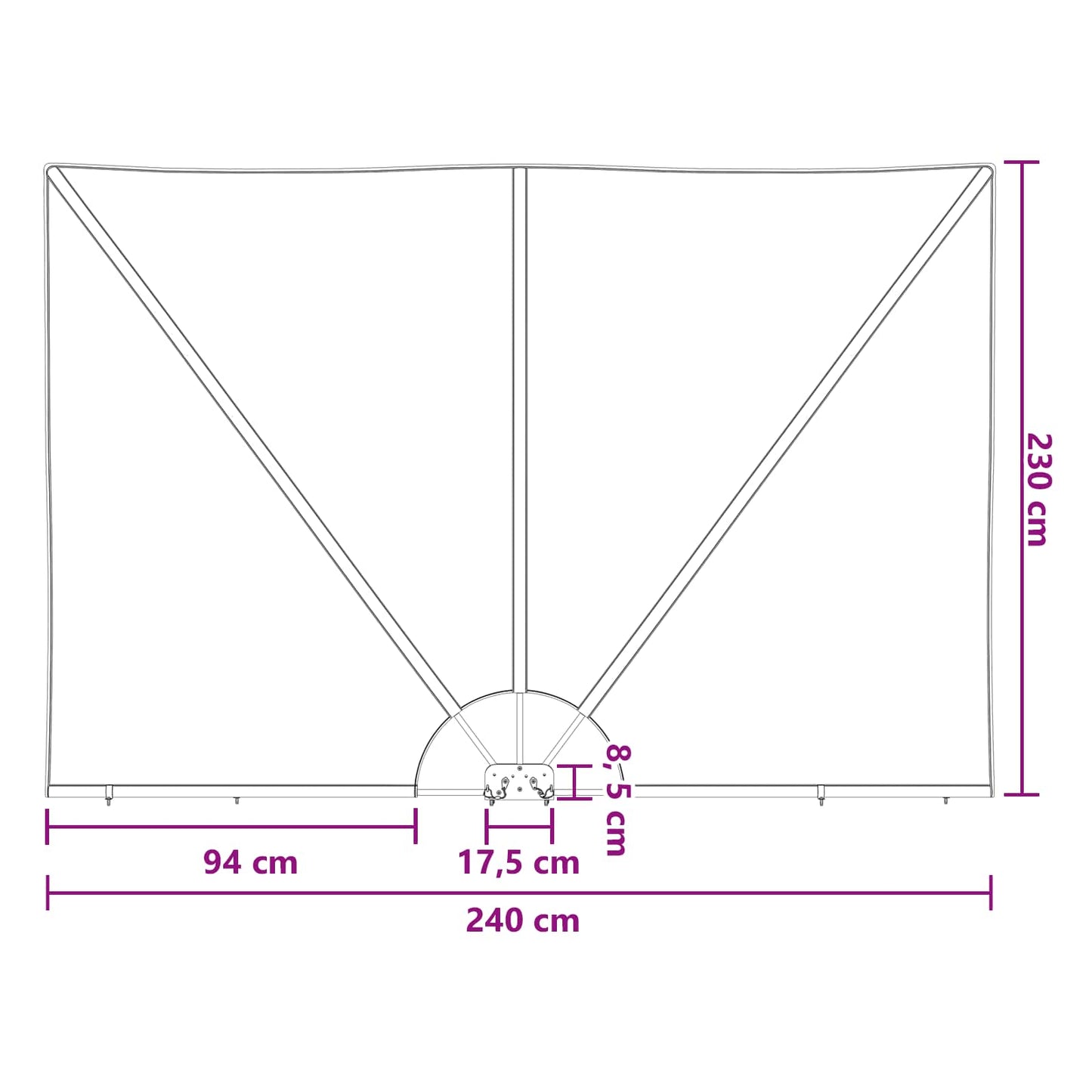 Balkon Afskærmning 240 x 160 cm Polyester Rektangulær Brun