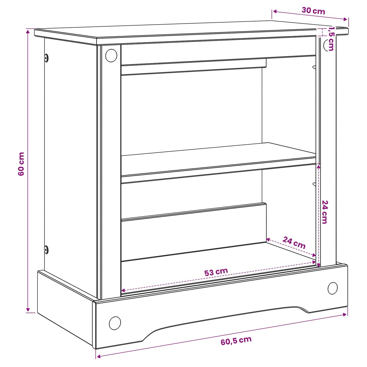 Akvarium stand CORONA Brun 60,5 x 30 x 60 cm 150 kg
