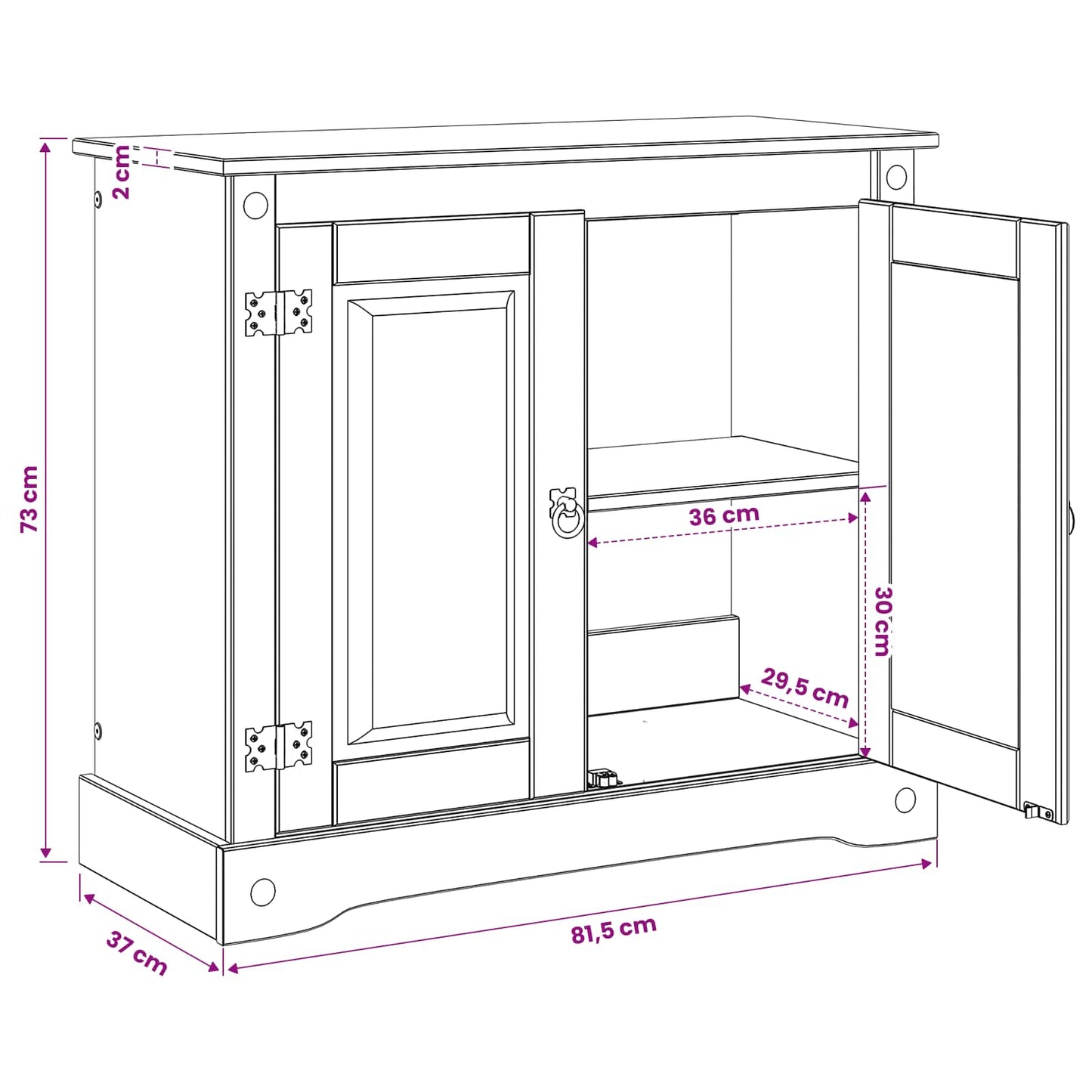 Akvarium stand CORONA Hvid og brun 81,5 x 37 x 73 cm 250 kg