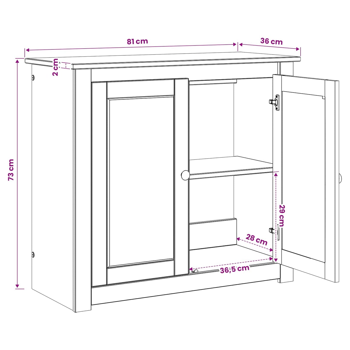 Akvarium stand PANAMA Brun 81 x 36 x 73 cm 250 kg