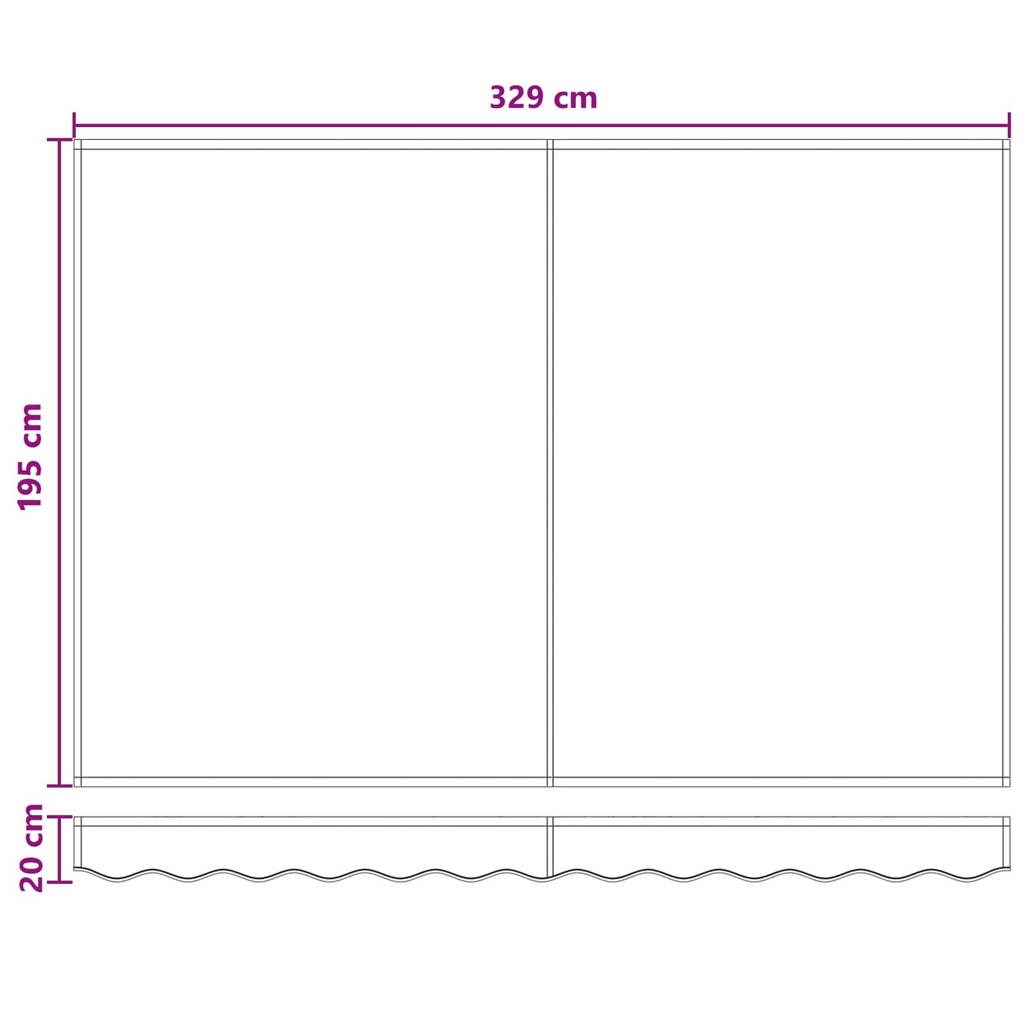 Reservedug til markise Sandfarvet 329 x 195 cm Polyester