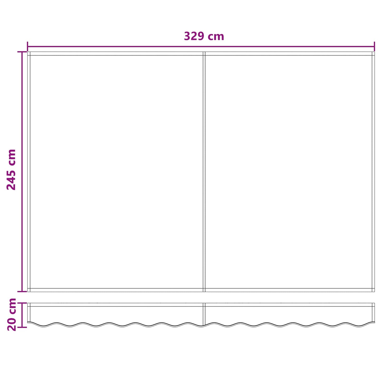 Reservedug til markise Sandfarvet 329 x 245 cm Polyester
