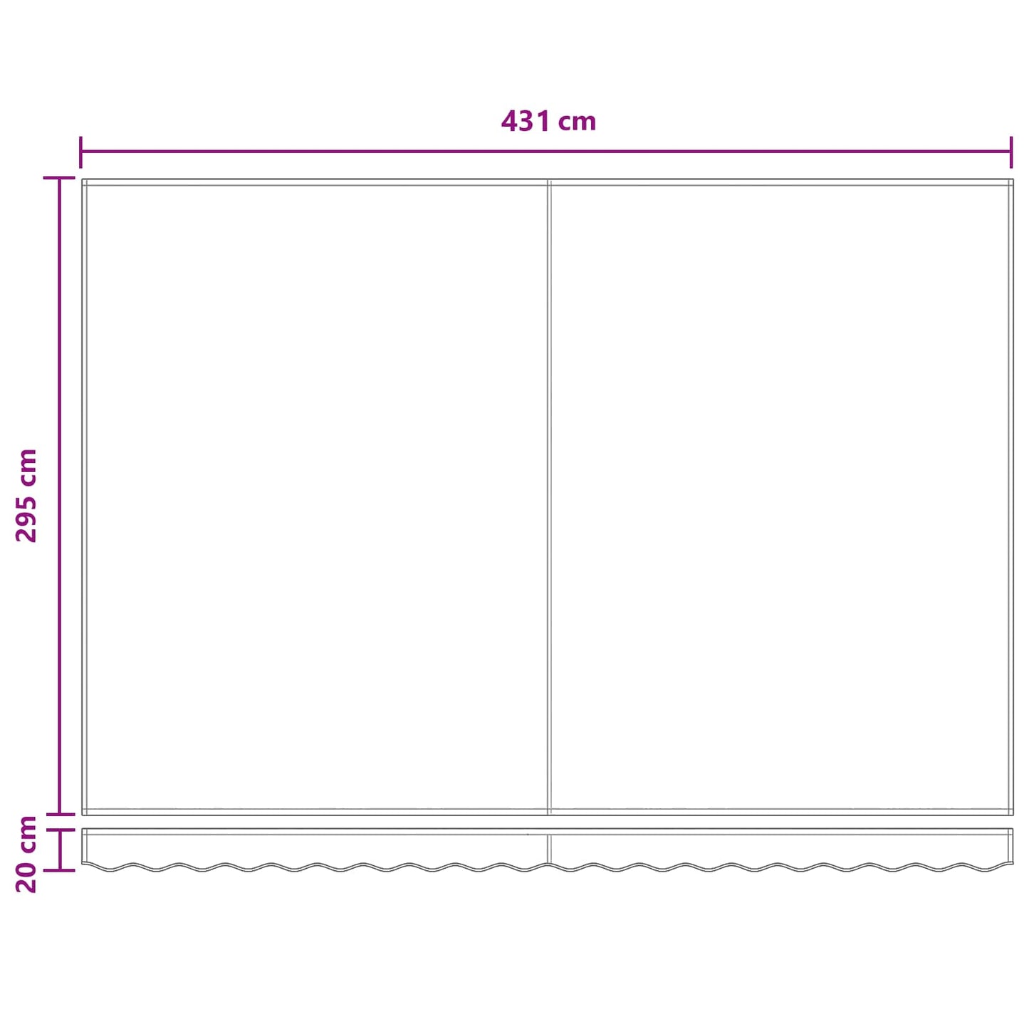Reservedug til markise Gråbrun 431 x 295 cm Polyester