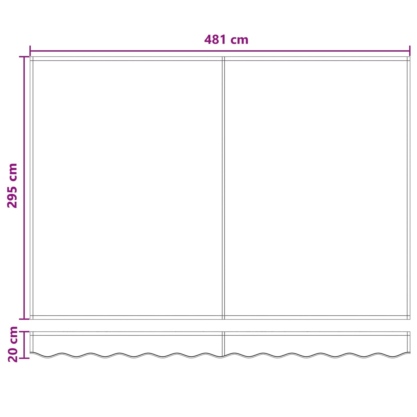 Reservedug til markise Gråbrun 481 x 295 cm Polyester