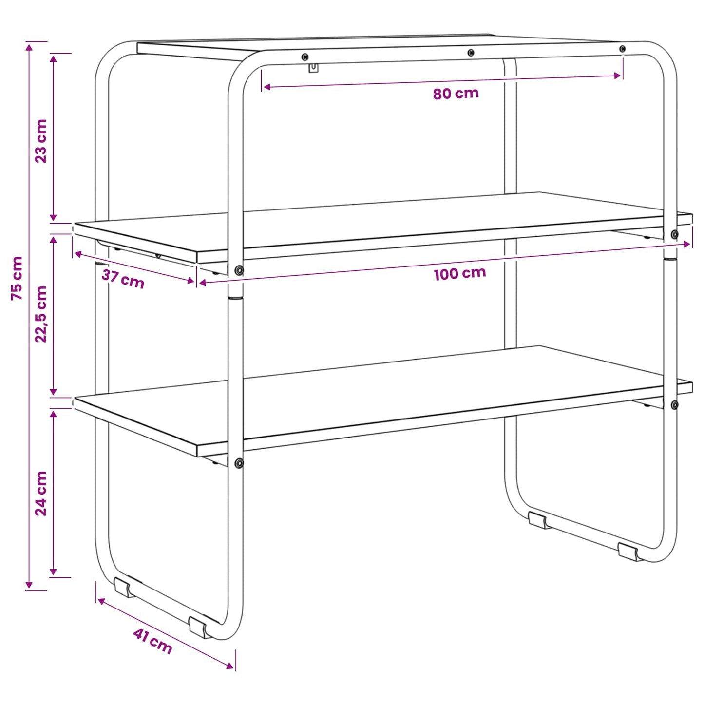 Konsolbord Grå Sonoma 100 x 41 x 75 cm Konstrueret træ