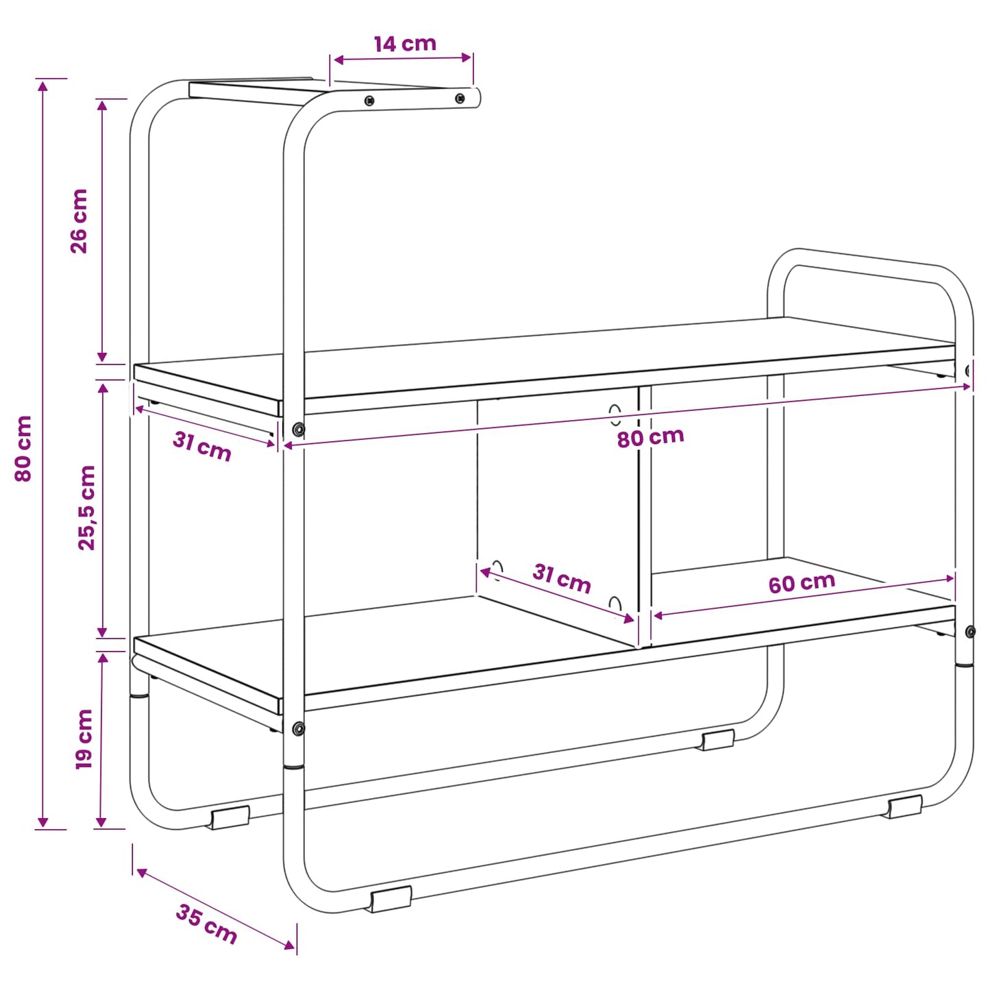 Konsolbord Grå Sonoma 80 x 35 x 75 cm Konstrueret træ