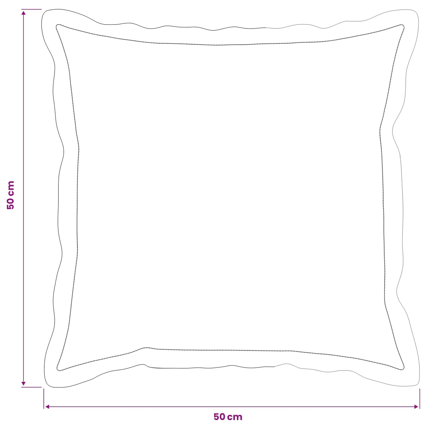 Pudebetræk 12 stk. HOUTEN Sort 50 x 50 cm Polyester