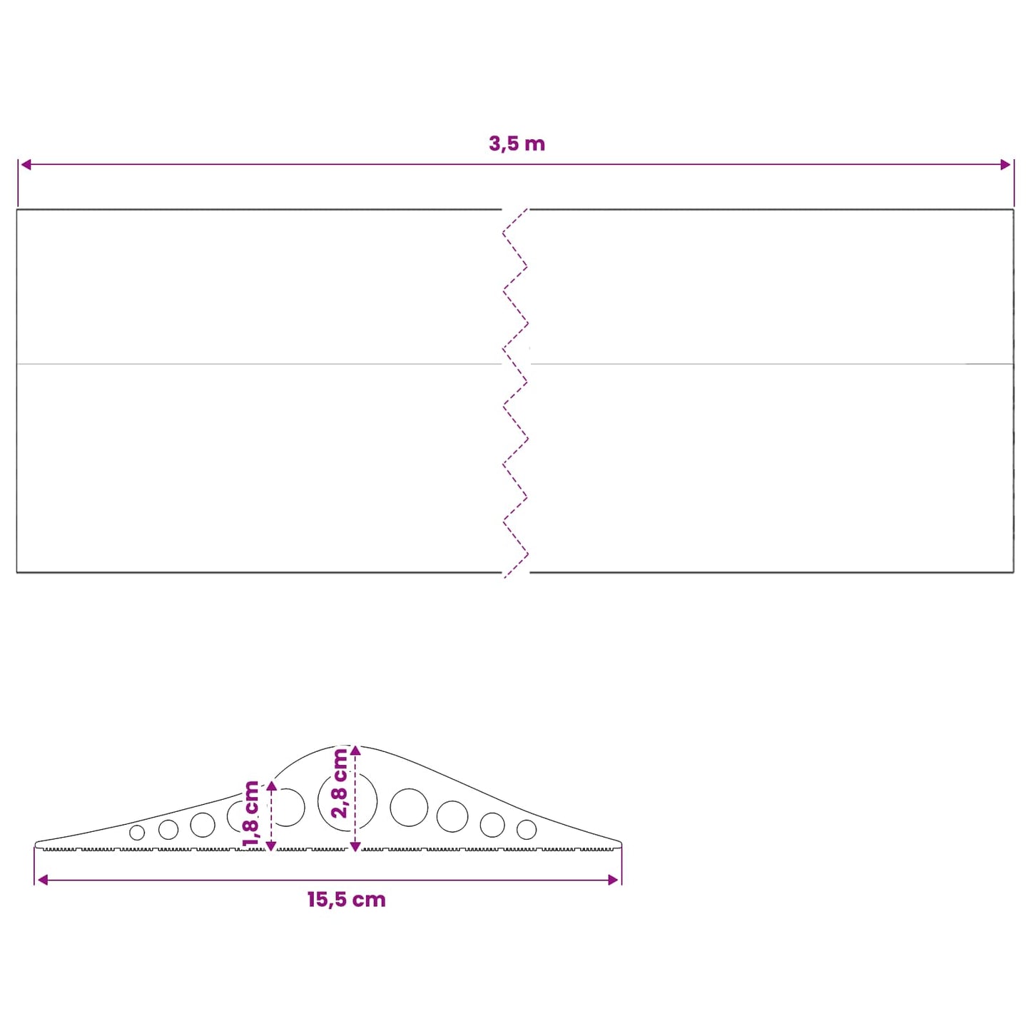 Garage Gulvforsegling Sort 155 x 28 mm 3,5 m EPDM gummi