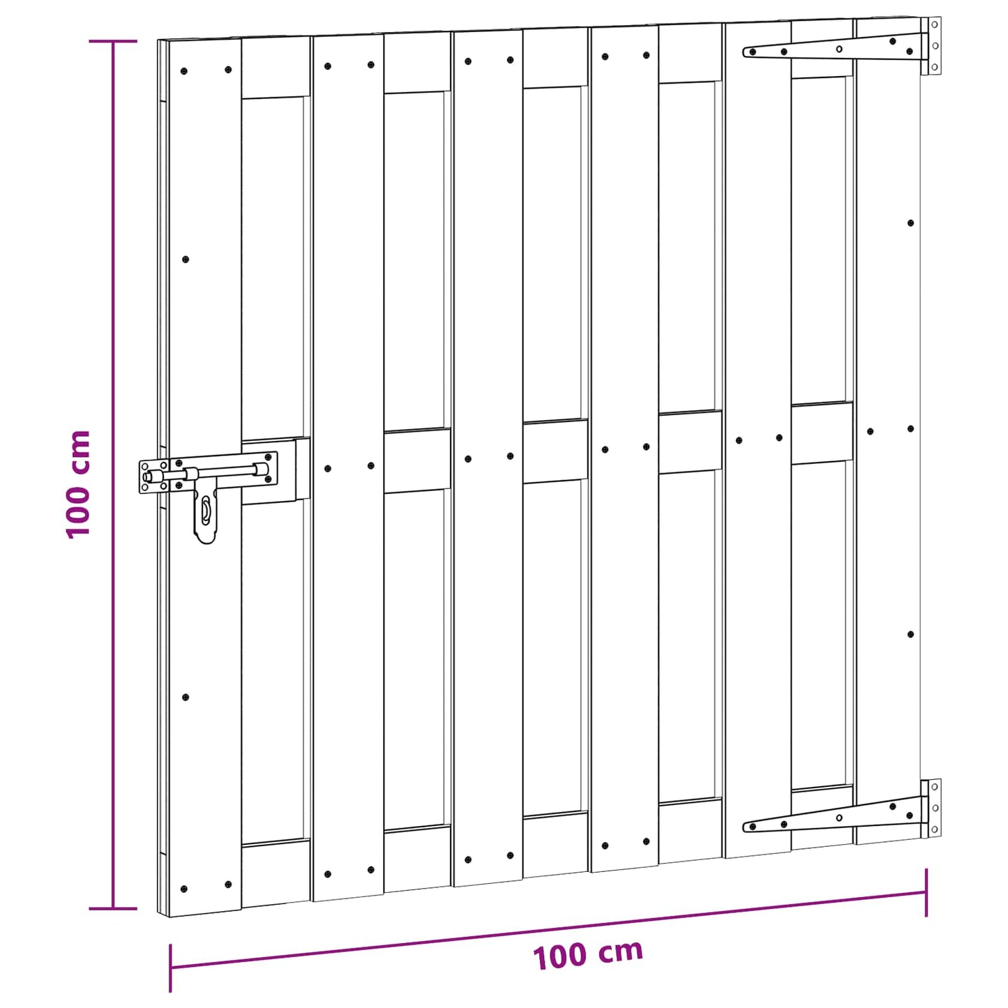 Haveport 100 x 100 cm WPC og Aluminium Sort
