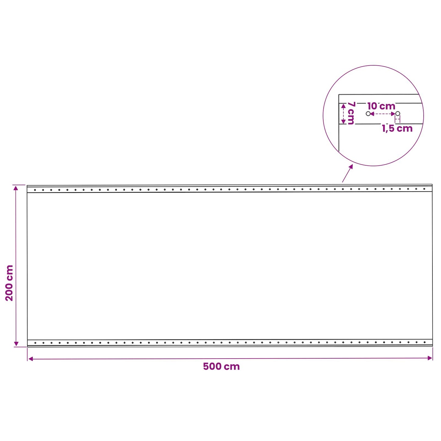 Presenning med øjer Grøn 2 x 5 m 260 gsm PE