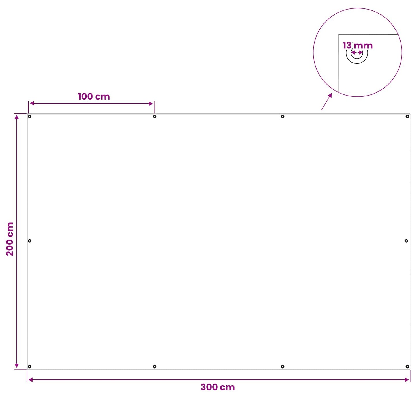 Presenning med øjer Grøn 2 x 3 m 90 gsm PE
