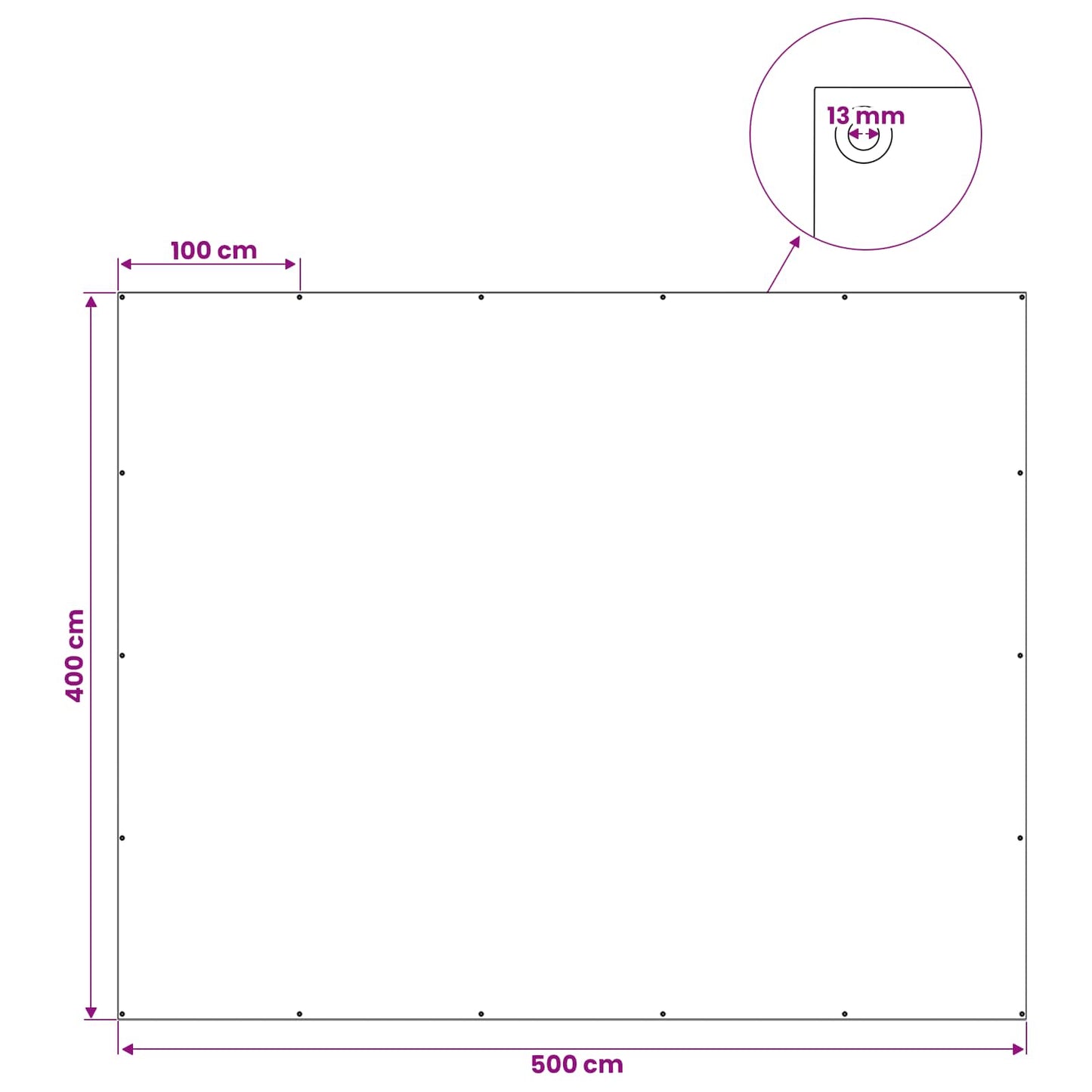 Presenning med øjer Grøn 4 x 5 m 90 gsm PE