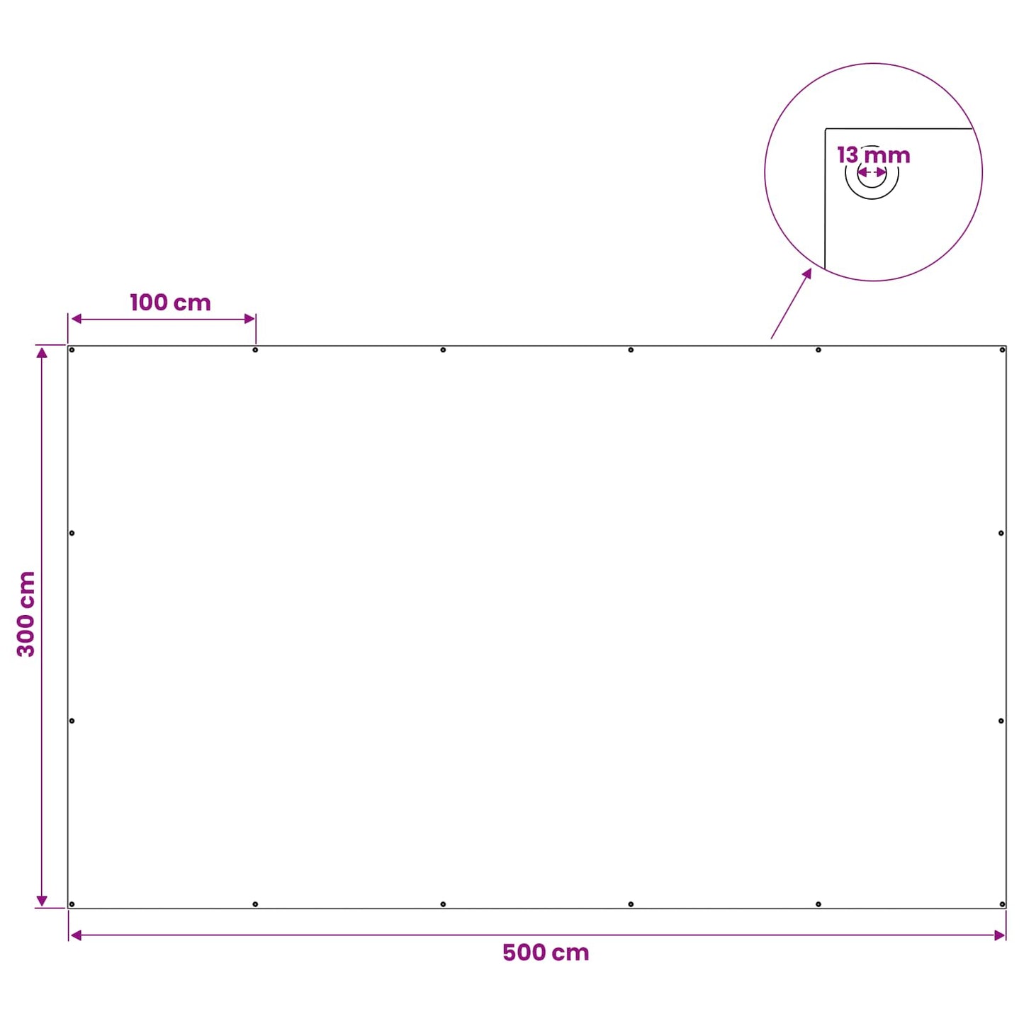 Presenning med øjer Antracitgrå 3 x 5 m 90 gsm PE