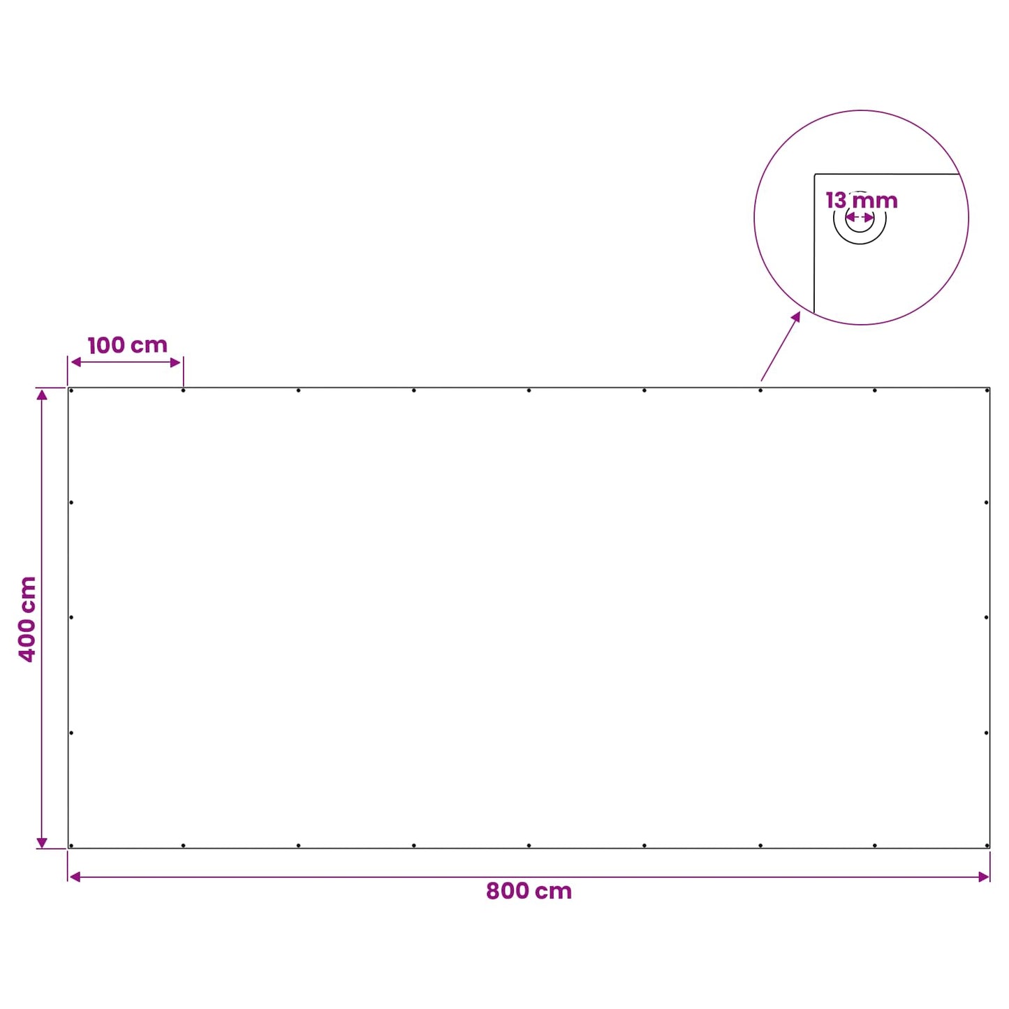 Presenning med øjer Antracitgrå 4 x 8 m 180 gsm PE