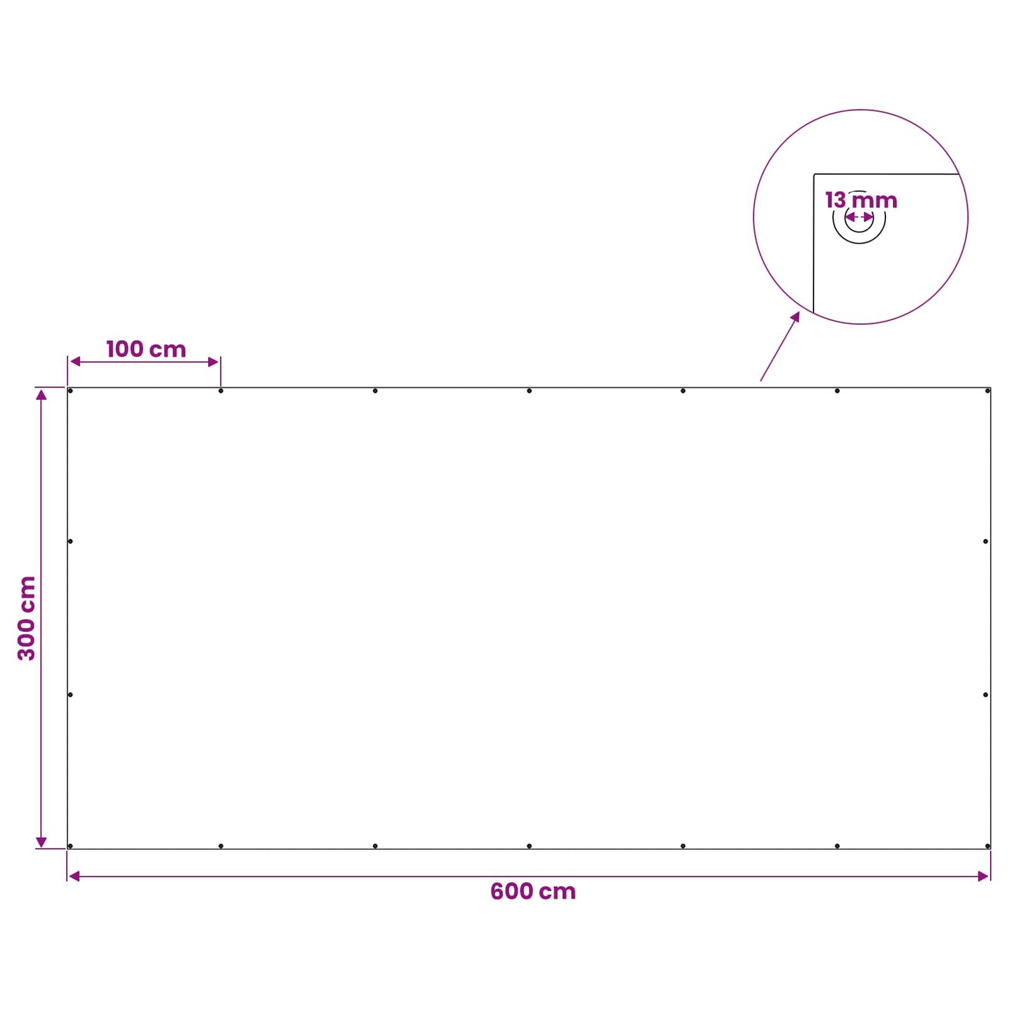 Presenning med øjer Antracitgrå 3 x 6 m 260 gsm PE
