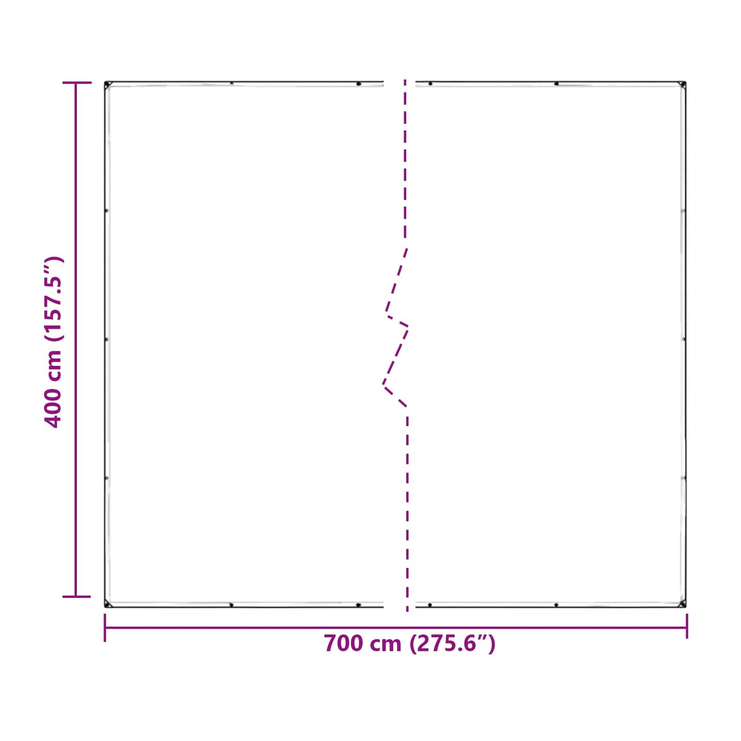 Presenning 350 gsm Transparent 7 x 4 m PVC