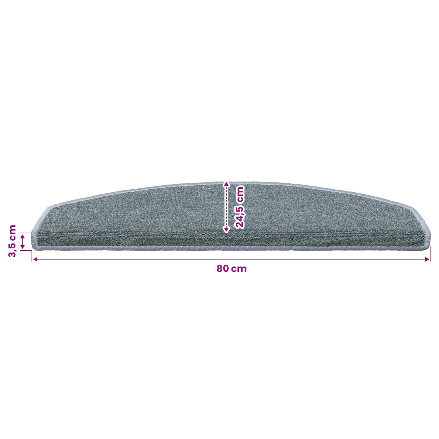 Selvklæbende Trappemåtter 15 pcs Hav Blå 80 x 24,5 x 3,5 cm