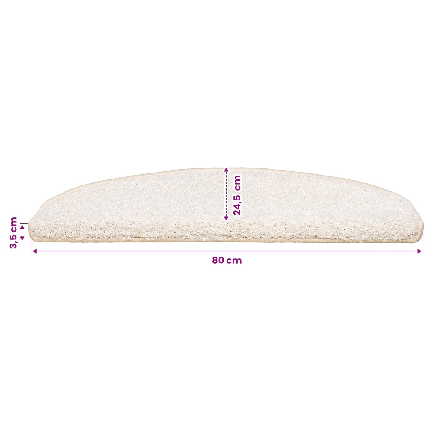 Selvklæbende Trappemåtter 15 pcs Hvid 80 x 24,5 x 3,5 cm